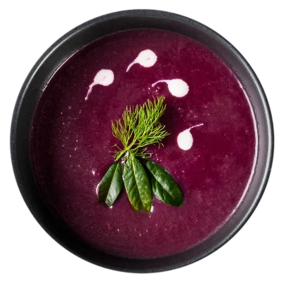 Vellutata Viola Piatto Nero